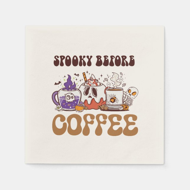 Servilleta De Papel Tembloroso antes del café - Funny Fantasma Café Br (Anverso)