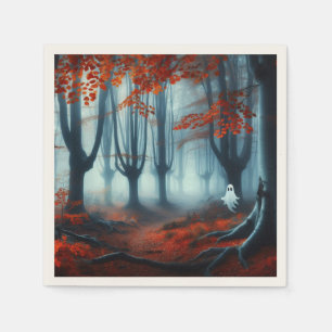 Servilleta De Papel Tembloroso bosque de otoño con un fantasma