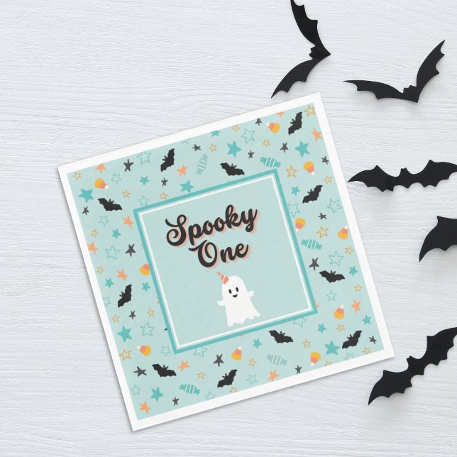 Servilleta De Papel Tembloroso Primer cumpleaños de Halloween neutral  (Subido por el creador)