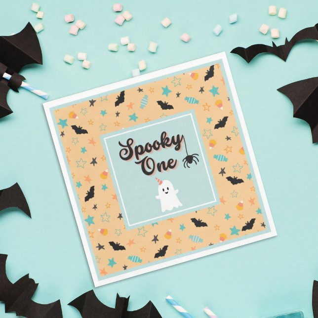 Servilleta De Papel Tembloroso Primer cumpleaños de Halloween neutral  (Subido por el creador)
