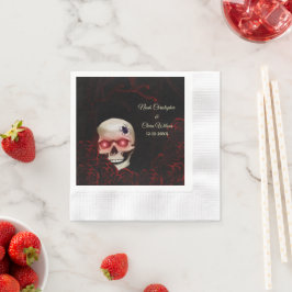 Servilleta De Papel Temeroso floral oscuro moreno gótico cráneo napa d