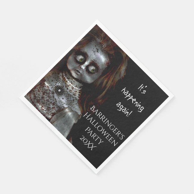 Servilleta De Papel Temor Doll Scary Halloween Party Napkin (Esquina)