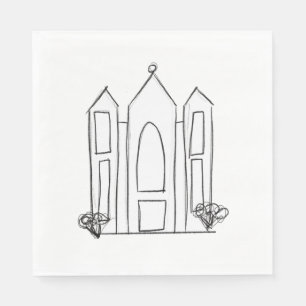 Servilleta De Papel Templo LDS Salt Lake City simple mormón moderno
