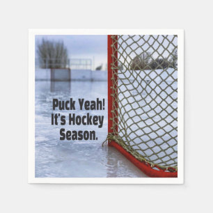 Servilleta De Papel Temporada de hockey Hielo Frío Humor Gracioso Puck