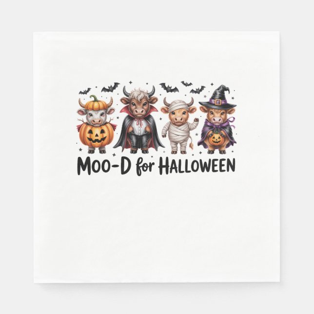 Servilleta De Papel Temporada espeluznante de Highland Cow Halloween ( (Anverso)