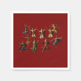 Servilleta De Papel Ten Lords Leaping The Ten Commandments Vector 