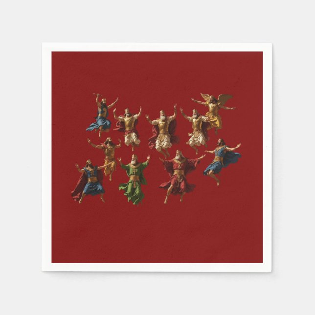 Servilleta De Papel Ten Lords Leaping The Ten Commandments Vector  (Anverso)
