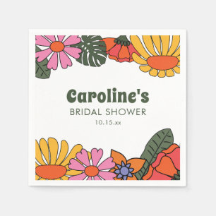 Servilleta De Papel Tendedero Floral Rosa Personalizado para Despedida