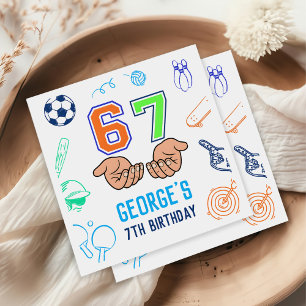 Servilleta De Papel Tendencia de meme deportivo seis siete Cumpleaños