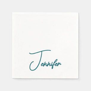 Servilleta De Papel Tendencia Verde Teal Oscuro Minimalista Moderno No