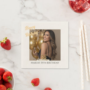 Servilleta De Papel Tendencias de cumpleaños personalizadas con foto d