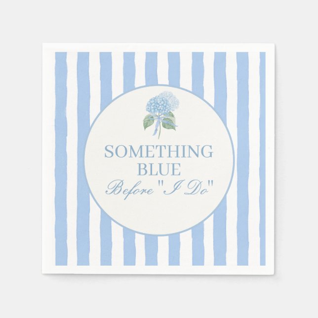 Servilleta De Papel Tendencias de Hidrangeas Azules para Despedida de  (Anverso)