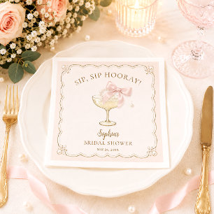 Servilleta De Papel Tendencias Elegantes Perlas y Prosecco Despedida d