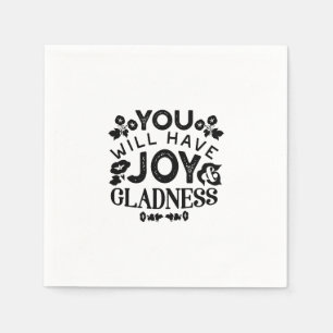 Servilleta De Papel Tendrás Alegría y Gozo Frase Inspiradora
