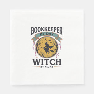 Servilleta De Papel Tenedor de libros de día Bruja de noche Camiseta v
