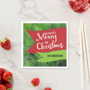 Servilleta De Papel Tenga una Feliz Navidad Personalizable