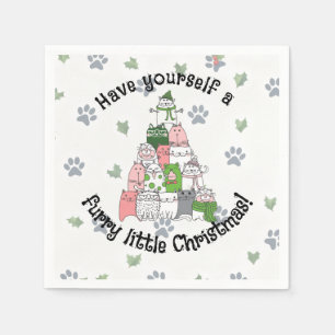 Servilleta De Papel Tenga una Navidad peluda