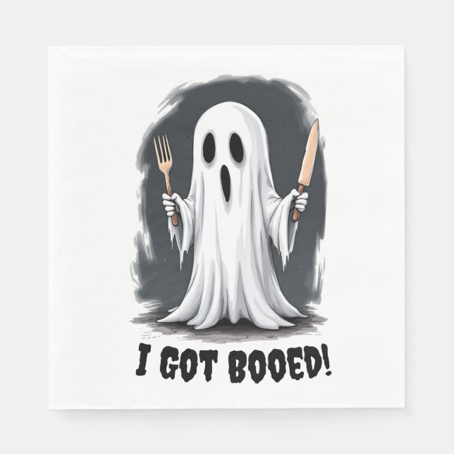 Servilleta De Papel Tengo Fantasma De Halloween (Anverso)