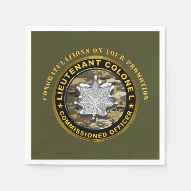 Servilleta De Papel Teniente Coronel LTC Promoción  (Anverso)