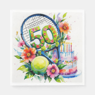 Servilleta De Papel Tenis 50.ª pelota de tenis y número