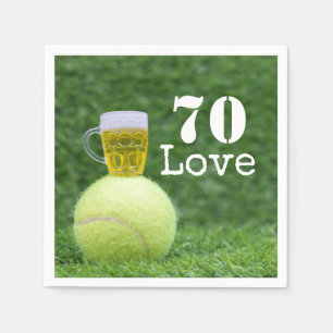 Servilleta De Papel Tenis 70.ª pelota de tenis de cumpleaños y amor po