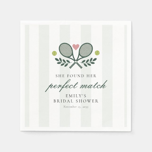 Servilleta De Papel Tenis Boda Perfect Match (Anverso)