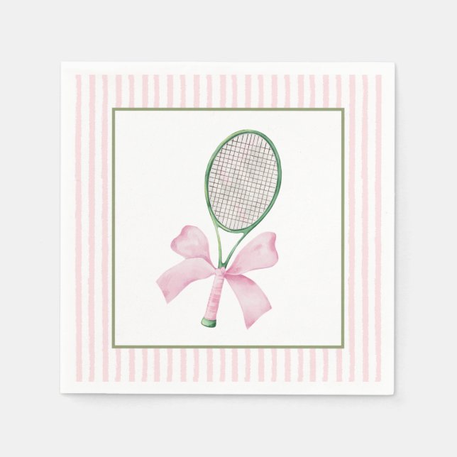 Servilleta De Papel Tenis con franja rosa (Anverso)