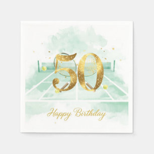 Servilleta De Papel Tenis Cumpleaños 50 raqueta de pelota de tenis