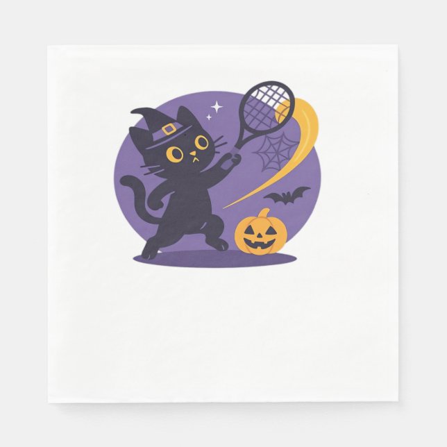 Servilleta De Papel Tenis de gato negro sirve camiseta esencial (Anverso)