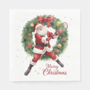 Servilleta De Papel Tenis de Navidad con Papá Noel en la cancha