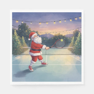 Servilleta De Papel Tenis de Navidad con Papá Noel en la cancha