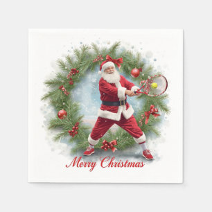 Servilleta De Papel Tenis de Navidad con un Santa Claus de pelota de t