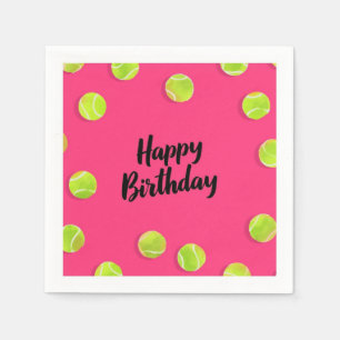 Servilleta De Papel Tenis Feliz Cumpleaños con pelotas