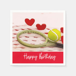 Servilleta De Papel Tenis racket Feliz cumpleaños con amor