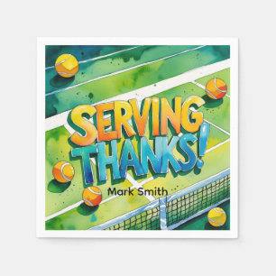 Servilleta De Papel Tenis Racket y Ball on Court Gracias fiesta