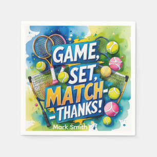 Servilleta De Papel Tenis Racket y Ball on Court Gracias fiesta