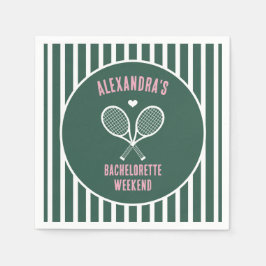 Servilleta De Papel Tennis Bachelorette party preppy green