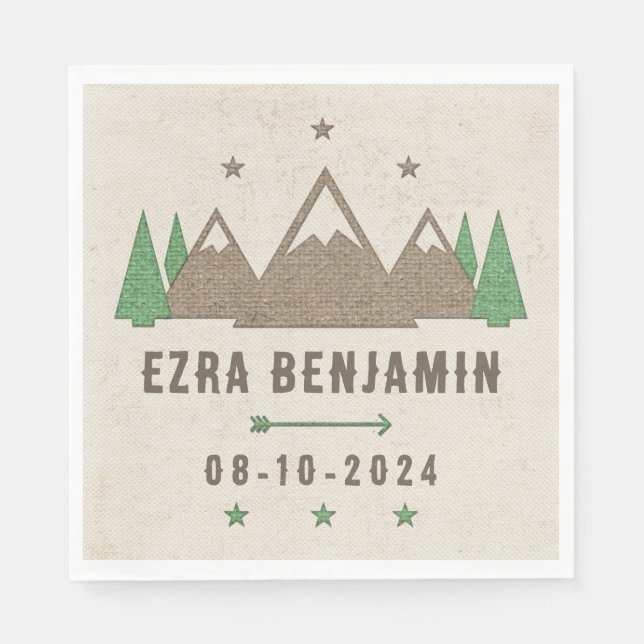Servilleta De Papel Tent Canvas Camping Bar Mitzvah Personalizado (Anverso)