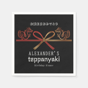 Servilleta De Papel Teppanyaki BLK japonés Steakhouse Dragon Birday