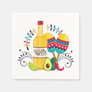 Servilleta De Papel Tequila, arte folclórico mexicano de Maracas
