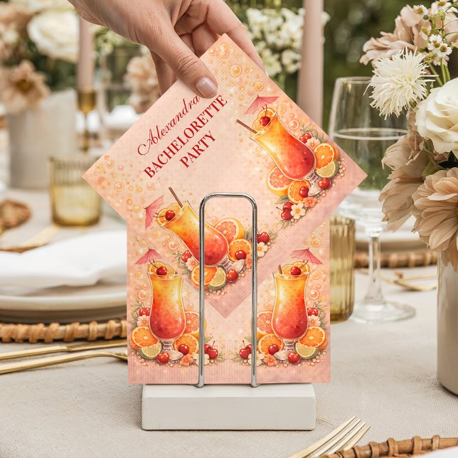 Servilleta De Papel Tequila Sunrise Miami Weekend Bachelorette Party (Subido por el creador)