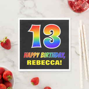 Servilleta De Papel Tercer cumpleaños: Negrita, divertido, simple, ar