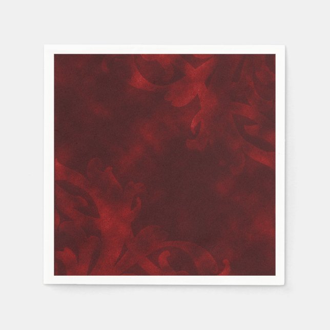 Servilleta De Papel Terciopelo Rojo Elegante Fiesta del Glamour del Gl (Anverso)