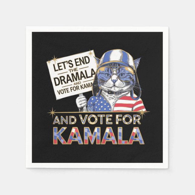 Servilleta De Papel Terminemos con el dramala y votemos por Kamala (Anverso)