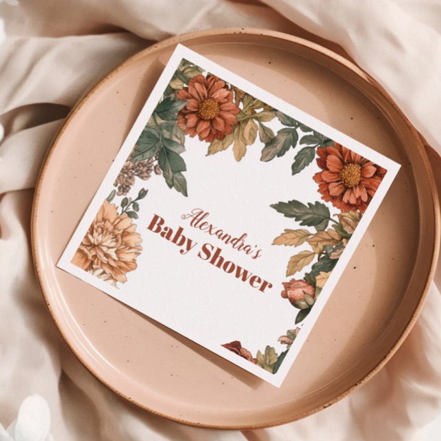 Servilleta De Papel Terracota Floral Baby en Bloom Baby Shower (Subido por el creador)