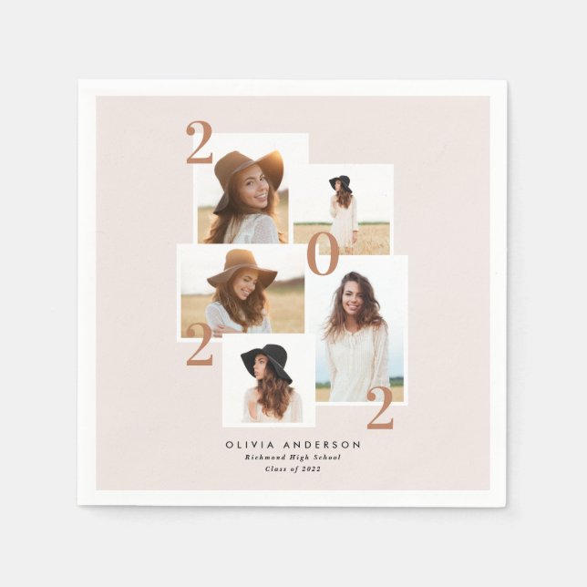 Servilleta De Papel Terracota geométrica multifotografía moderna (Anverso)