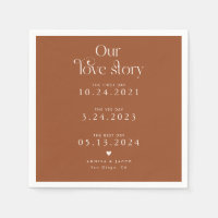 Terracota Nuestra Historia De Amor Boda Napkin