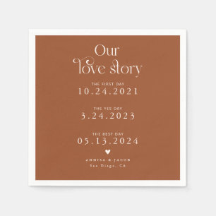 Servilleta De Papel Terracota Nuestra Historia De Amor Boda Napkin