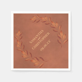 Servilleta De Papel Terracota rusa deja Boda de diseño diagonal
