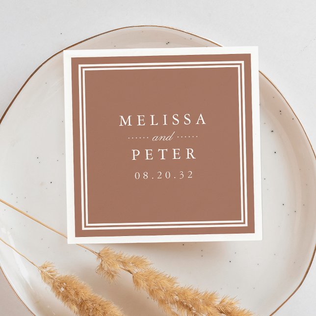 Servilleta De Papel Terracota Rust | Boda personalizado clásico (Subido por el creador)